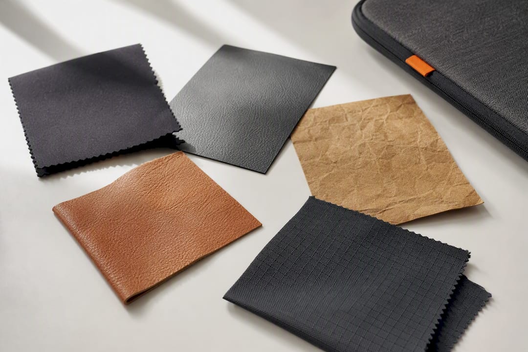 Materialmuster verschiedener MacBook Sleeve Materialien