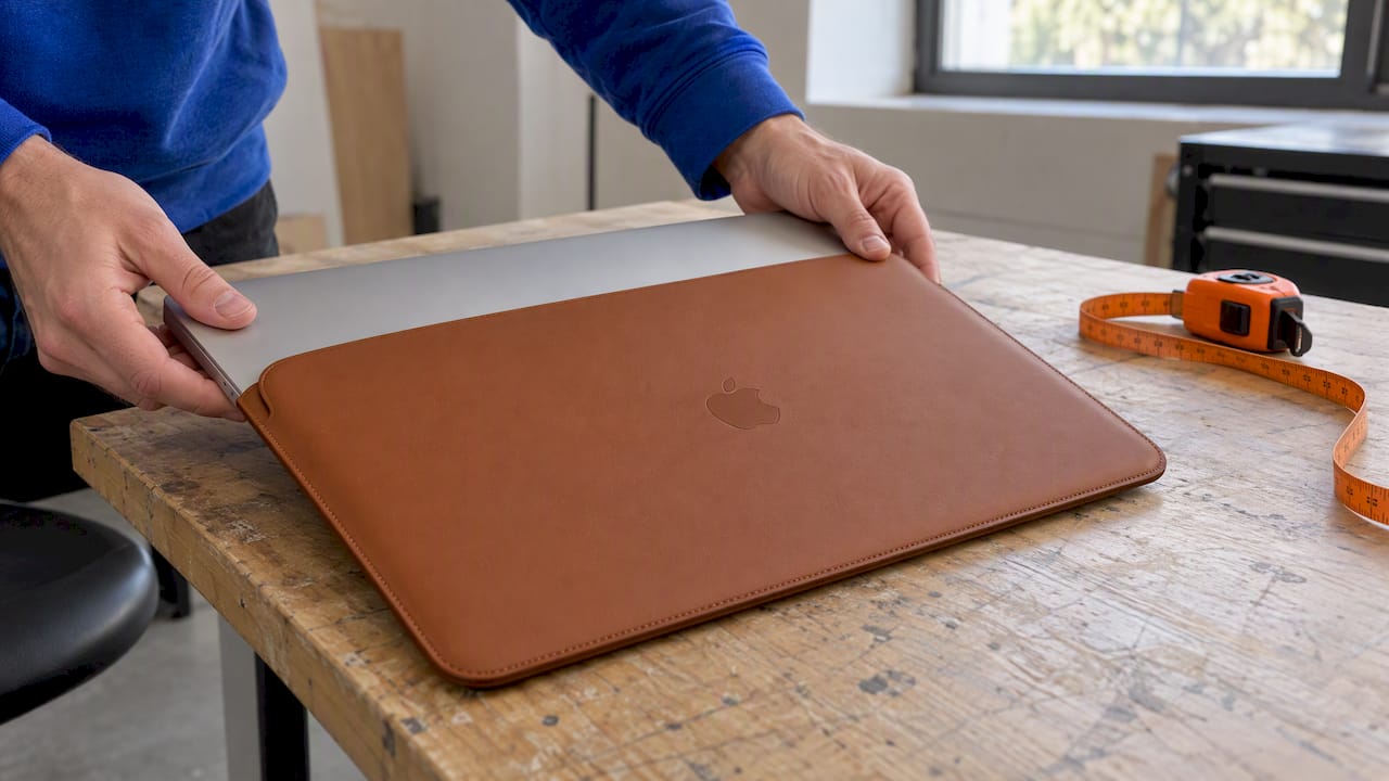 Maßgeschneiderte Lederhülle für das MacBook Pro 16 Zoll