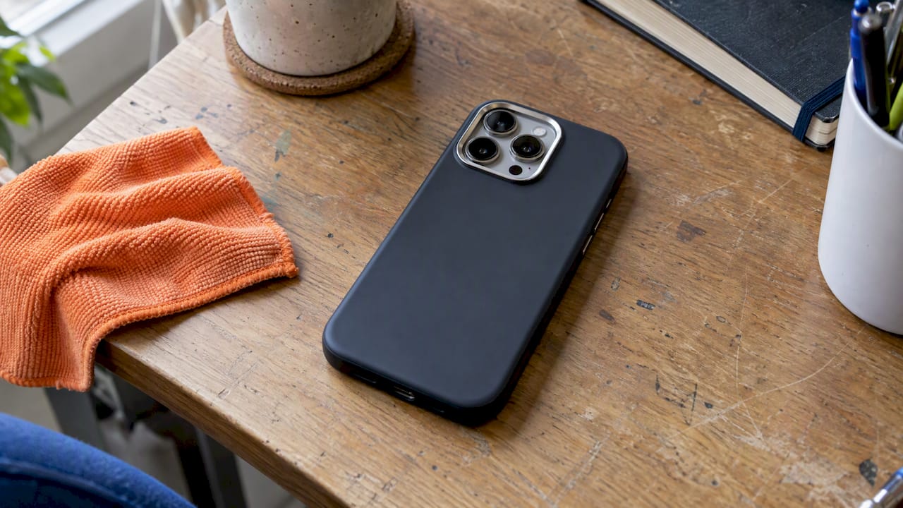iPhone-Hülle mit Metallring rund um die Kamera