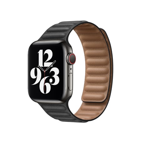 Apple Lederarmband Schwarz 44mm (M/L)