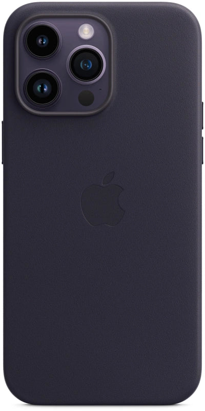 Tintenblaue Ledertelefonhülle für iPhone 14 Pro Max