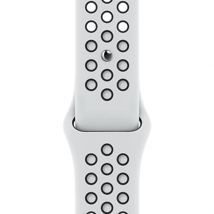 Apple Watch Nike Sportarmband 45 mm – Reines Platin/Schwarz