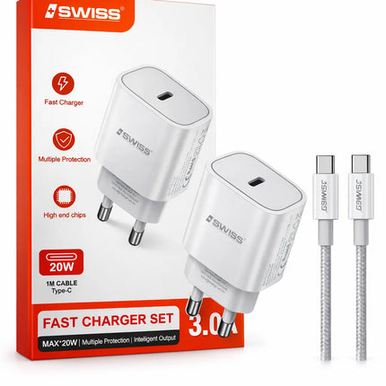 USB-C Ladegerät Set inklusive Ladegerät und Kabel